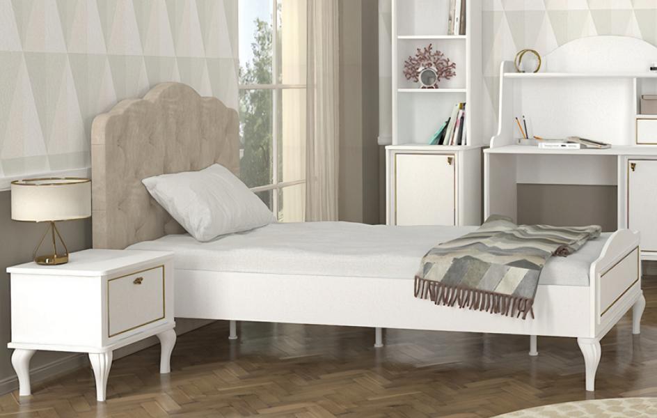 Youth Room Set Bed Nightstand Modern Furniture Bedroom Style 2 pcs