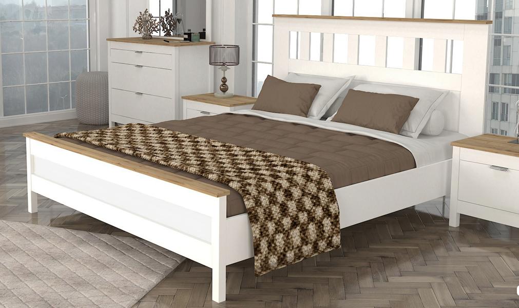 Double bed bedroom 160cm mattress gray modern style wood