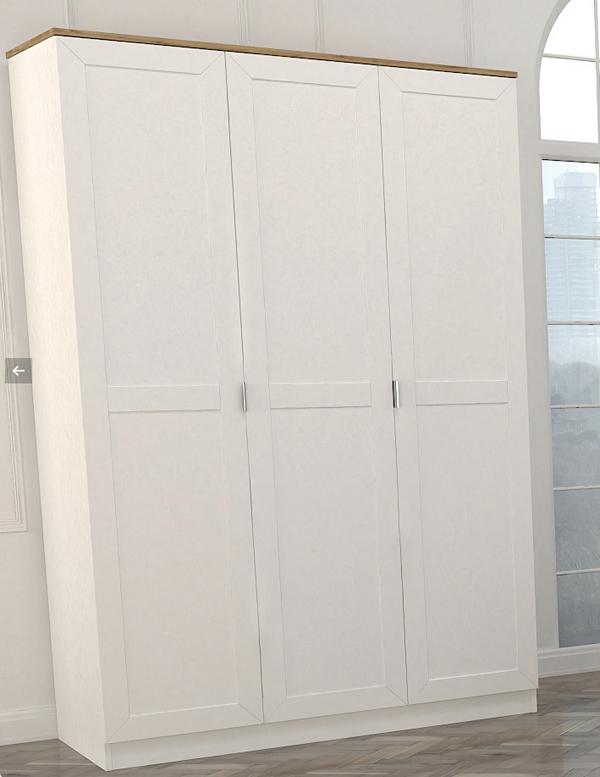 Country house style wardrobe cabinet bedroom cabinets white wardrobe 136cm