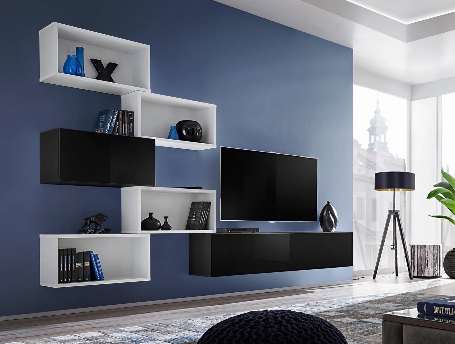 Living room furniture set designer furniture lowboard wall shelf modern wood new