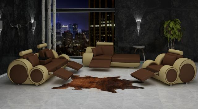 Leather & textile fabric sofa set + USB, sofa set 3+chaise+1 living area