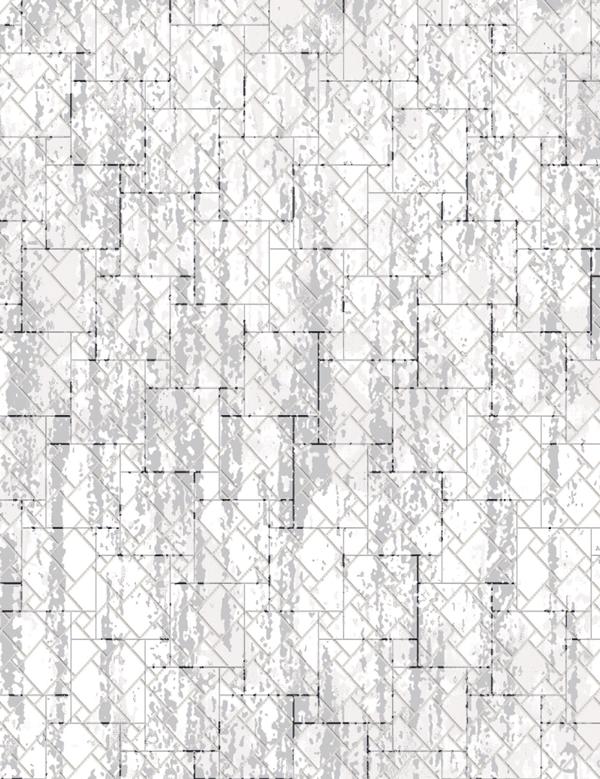 Carpet Short Pile Square Patterns Design Gray Living Room Hallway