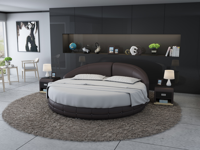 Designer Bett Polsterbett Luxusbett Doppelbett Ehebett Betten Rundes LB8844 translates to: Designer Bed Upholstered Bed Luxury Bed Double Bed Marriage Bed Beds Round LB8844.