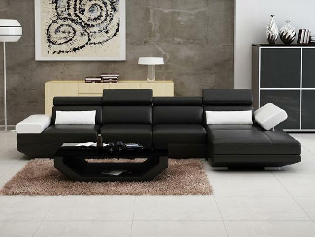 Upholstered corner sofa set landscape leather - AlfredC