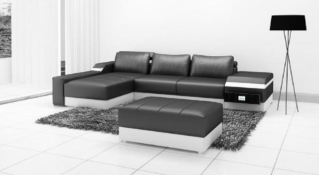 Corner sofa upholstered leather set living landscape chaise lounge