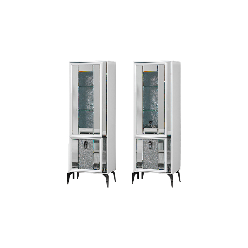 Complete Display Cabinets Sideboard White Vitrine 2-piece Attachment Cabinet