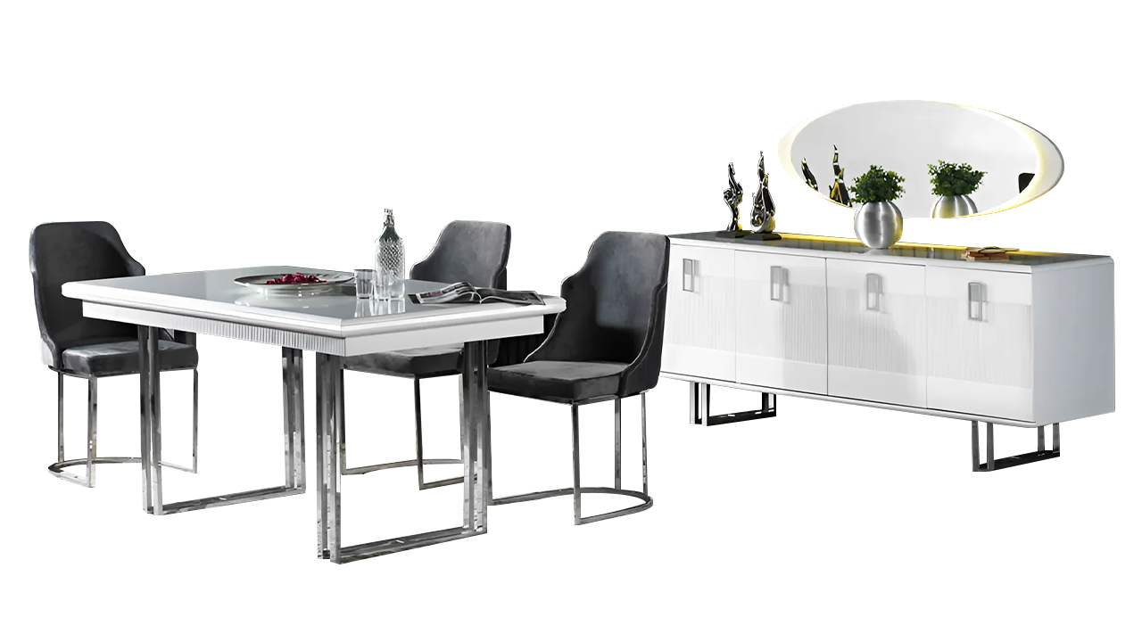 Dining table dining group table and chairs set dining set sideboard 7 pieces.