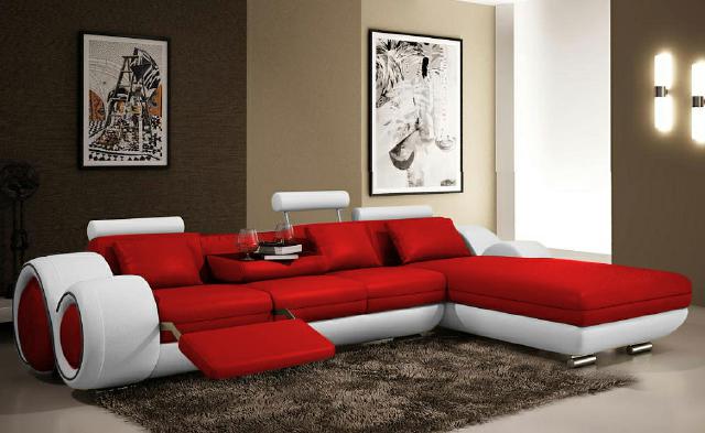 Corner sofa USB living landscape leather sofa custom-made upholstery set couch