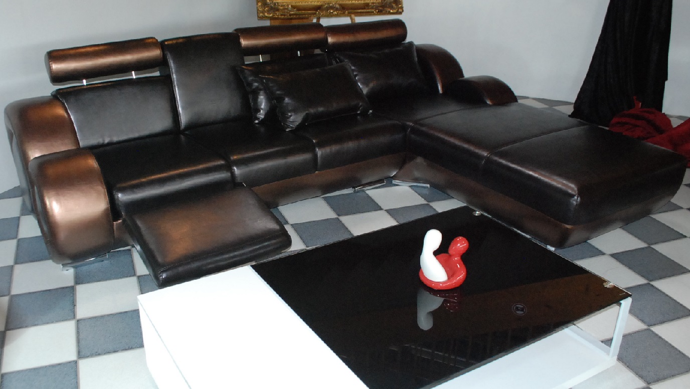 Elegant leather sofa USB couch relax new designer corner sofa custom-made