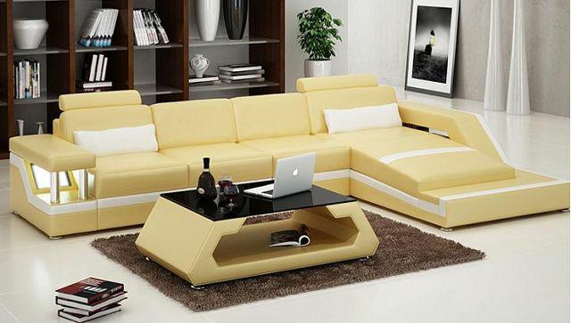 LEATHER SOFA LEATHER SET CORNER SOFA UPHOLSTERED SOFA NEW SET USB Custom-made