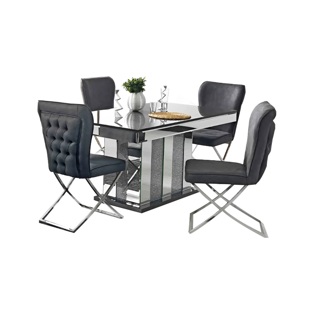 Dining room furniture dining set dining table dining nook chairs 7 pieces gray set