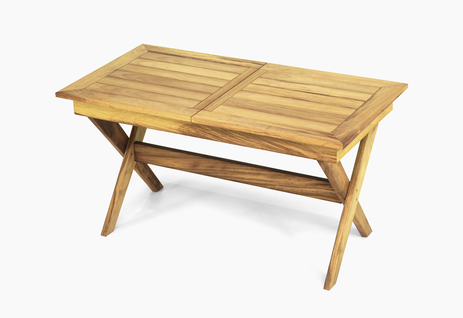 Light brown wooden table designer extendable garden table patio furniture