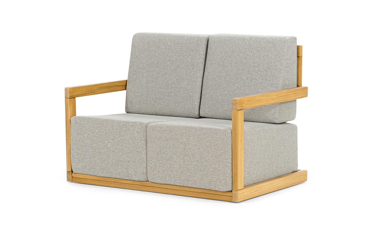 Light gray two-seater terrace seating furniture upholstery 2-seater luxury couch