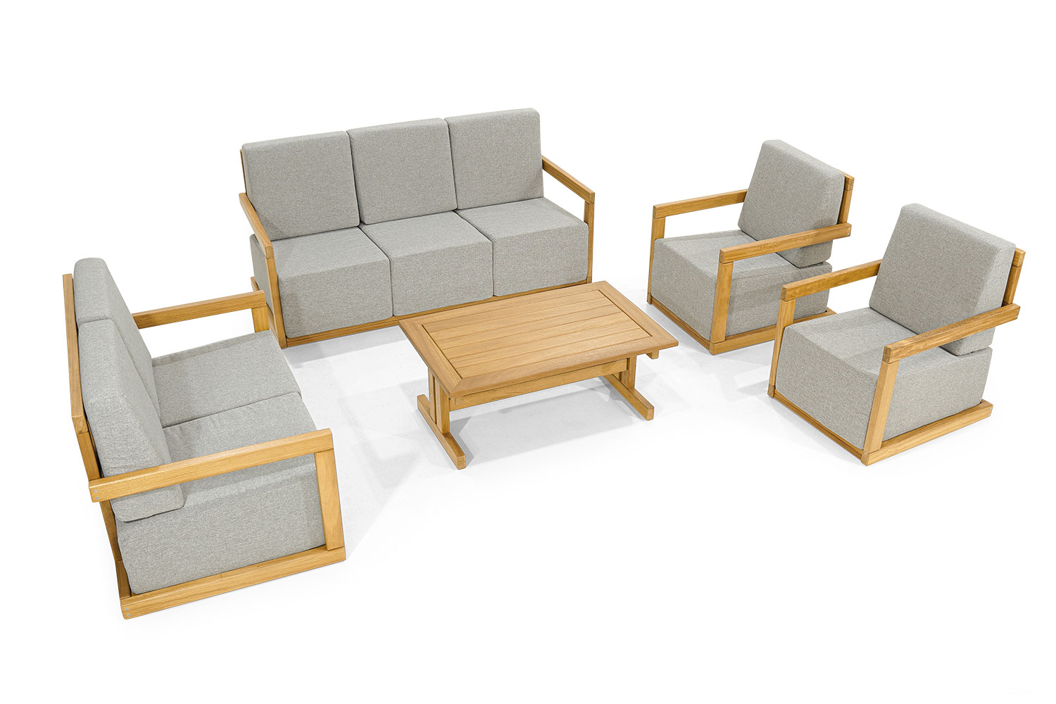 Light gray-brown garden furniture patio furniture luxurious wooden seating furniture