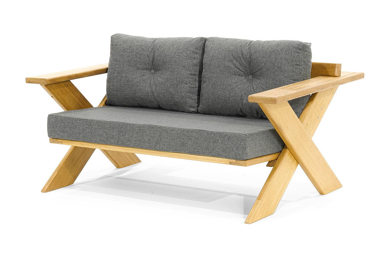 Light beige two-seater sofa modern terrace furniture elegant garden seating furniture