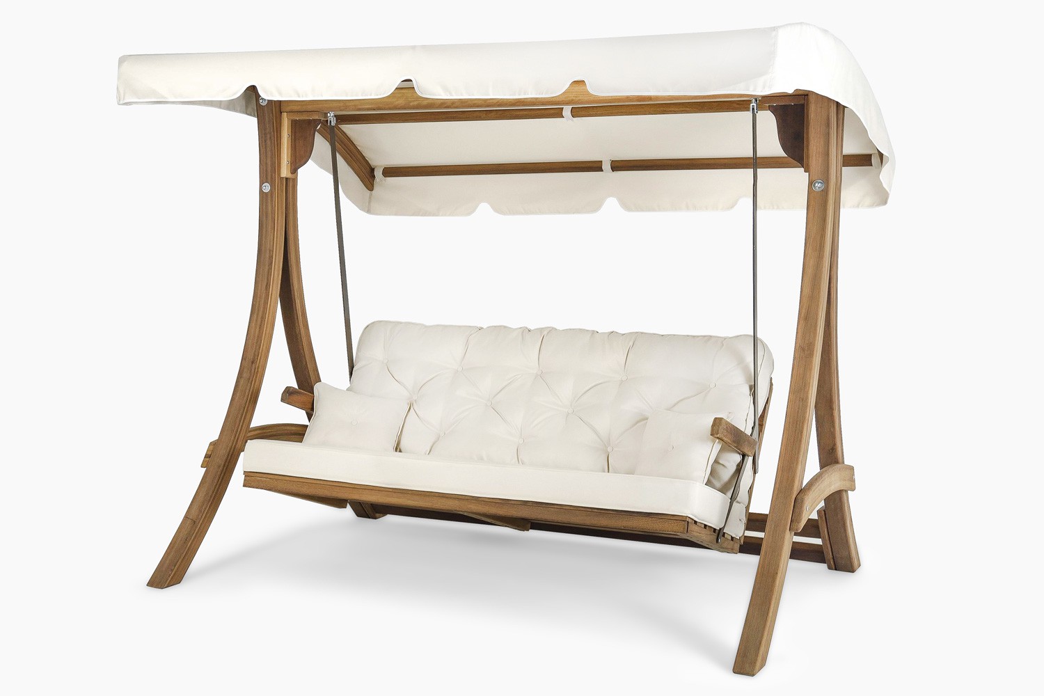 Brown-Beige Garden Swing Luxurious Swing Outdoor Canopy Seating Furniture