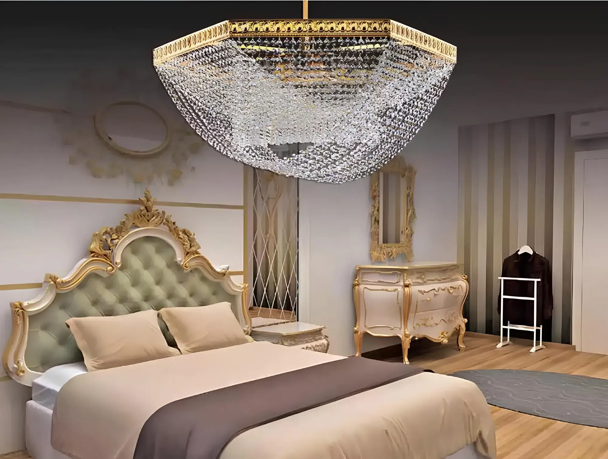 Chandelier Luxury Gold Chandelier Ceiling Lamp Crystal Art