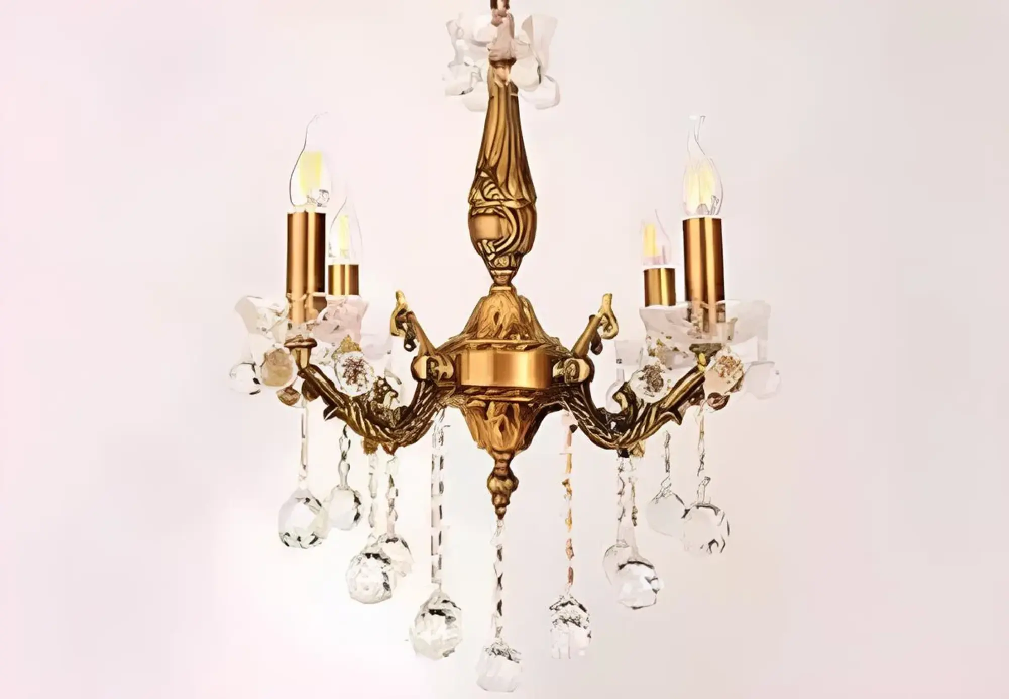 Chandelier Ceiling Light Luxury Gold Ceiling Lamp Crystal Art