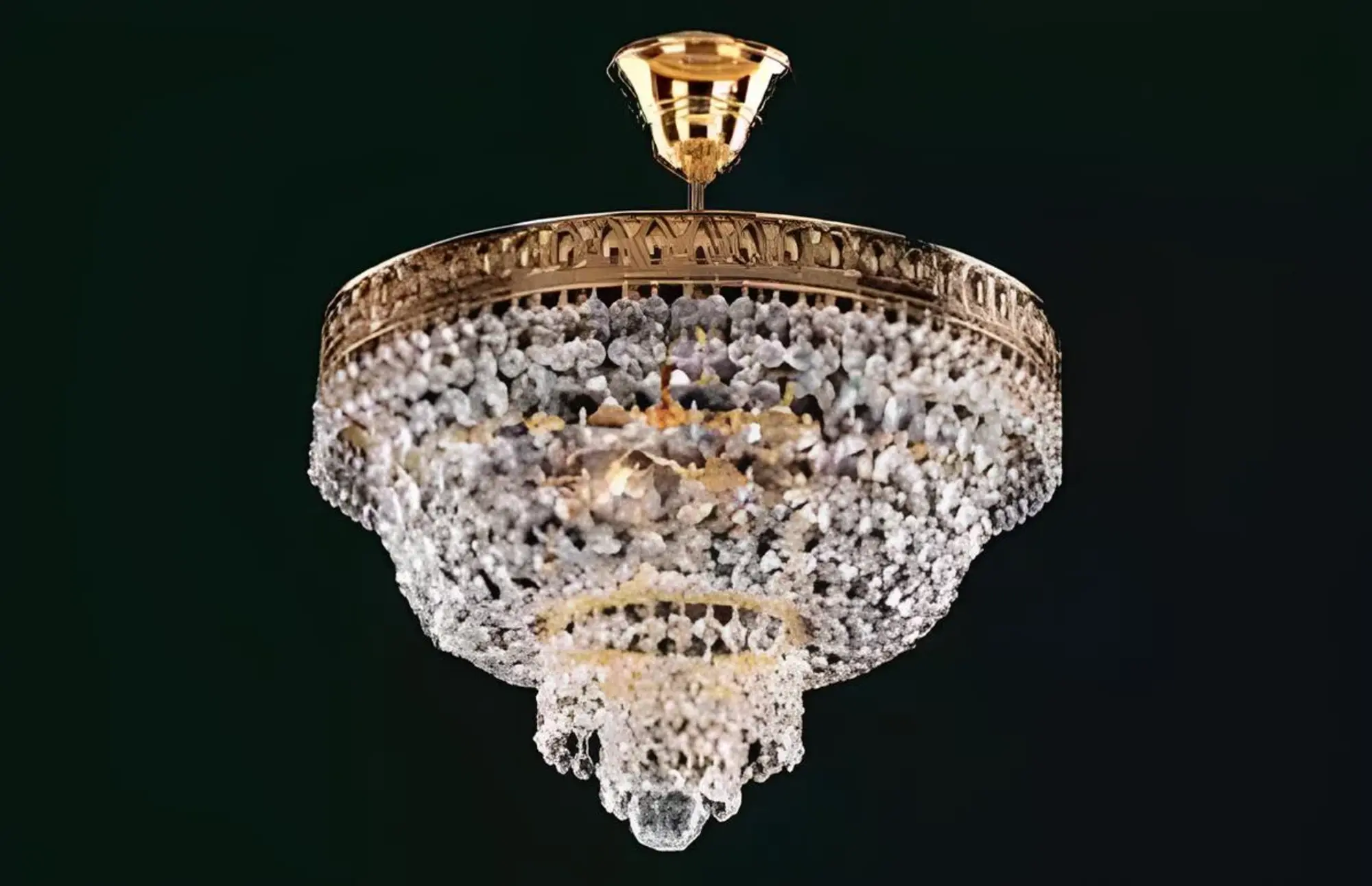 Chandelier Ceiling Lamp Luxury Gold Ceiling Light Crystal Art