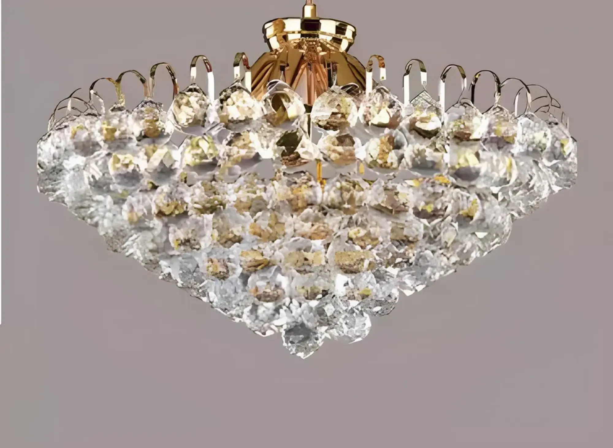 Luxury chandelier gold ceiling lamp crystal art