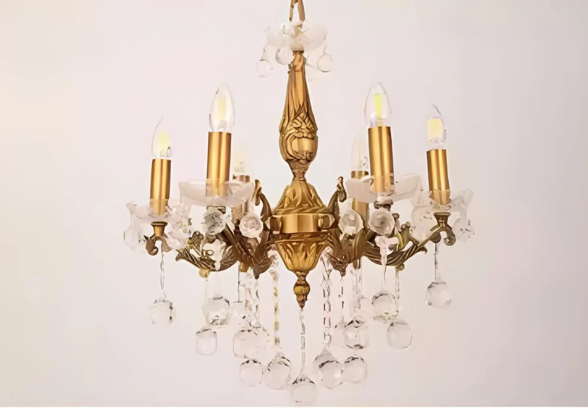 Chandelier Ceiling Light Luxury Gold Ceiling Lamp Crystal Art