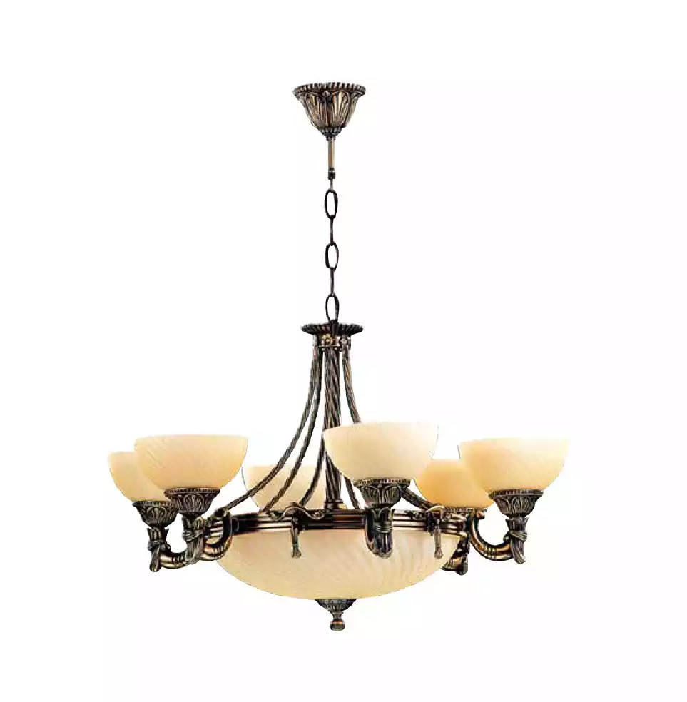 Chandelier Modern Ceiling Lamp Beige Glass Lamp