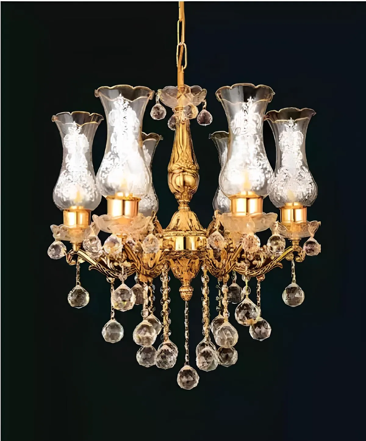 Ceiling lamp ceiling chandelier chandelier gold luster crystal lamp