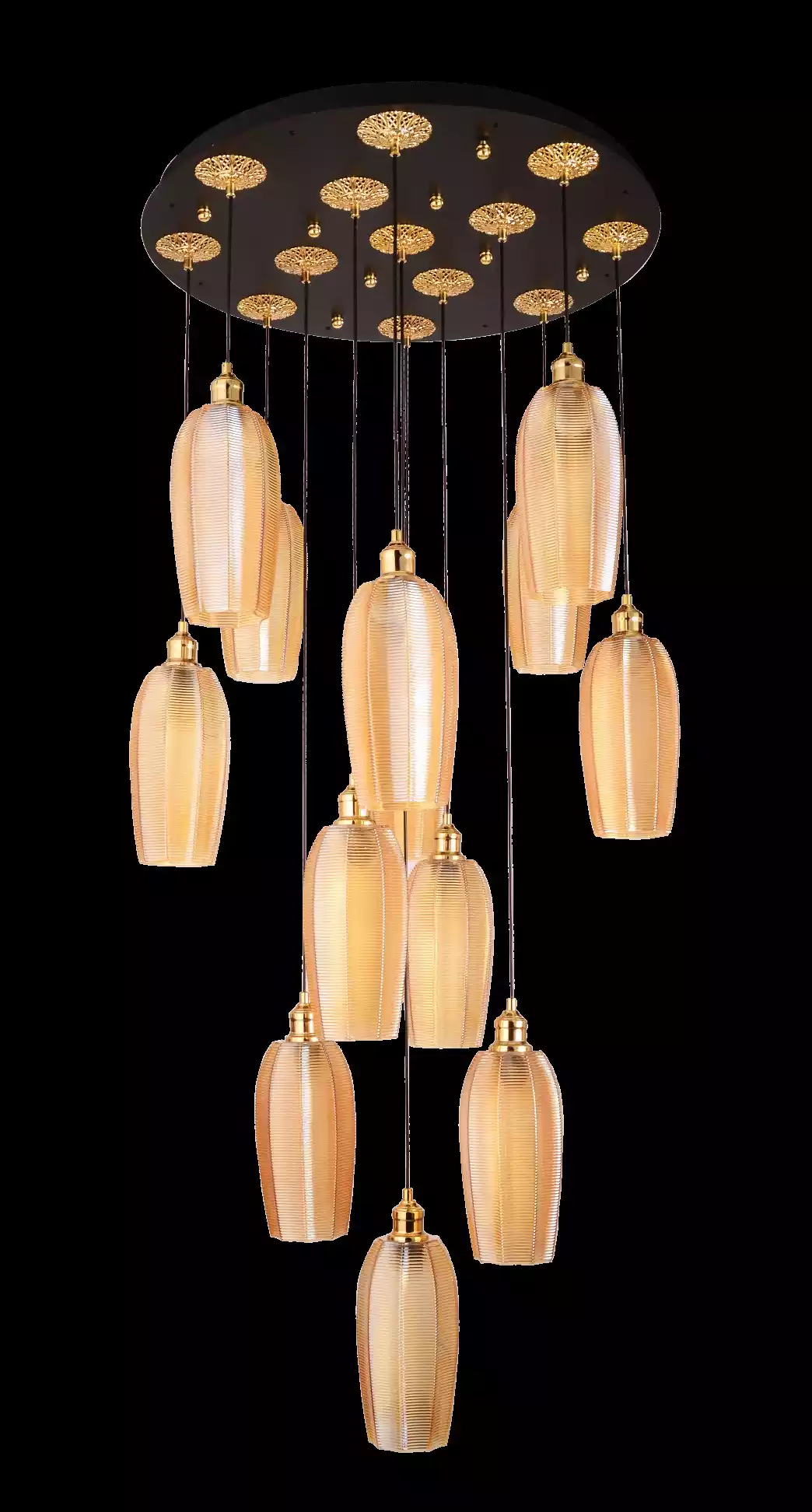 Chandelier Luxury Ceiling Lamp Modern Gold Glass