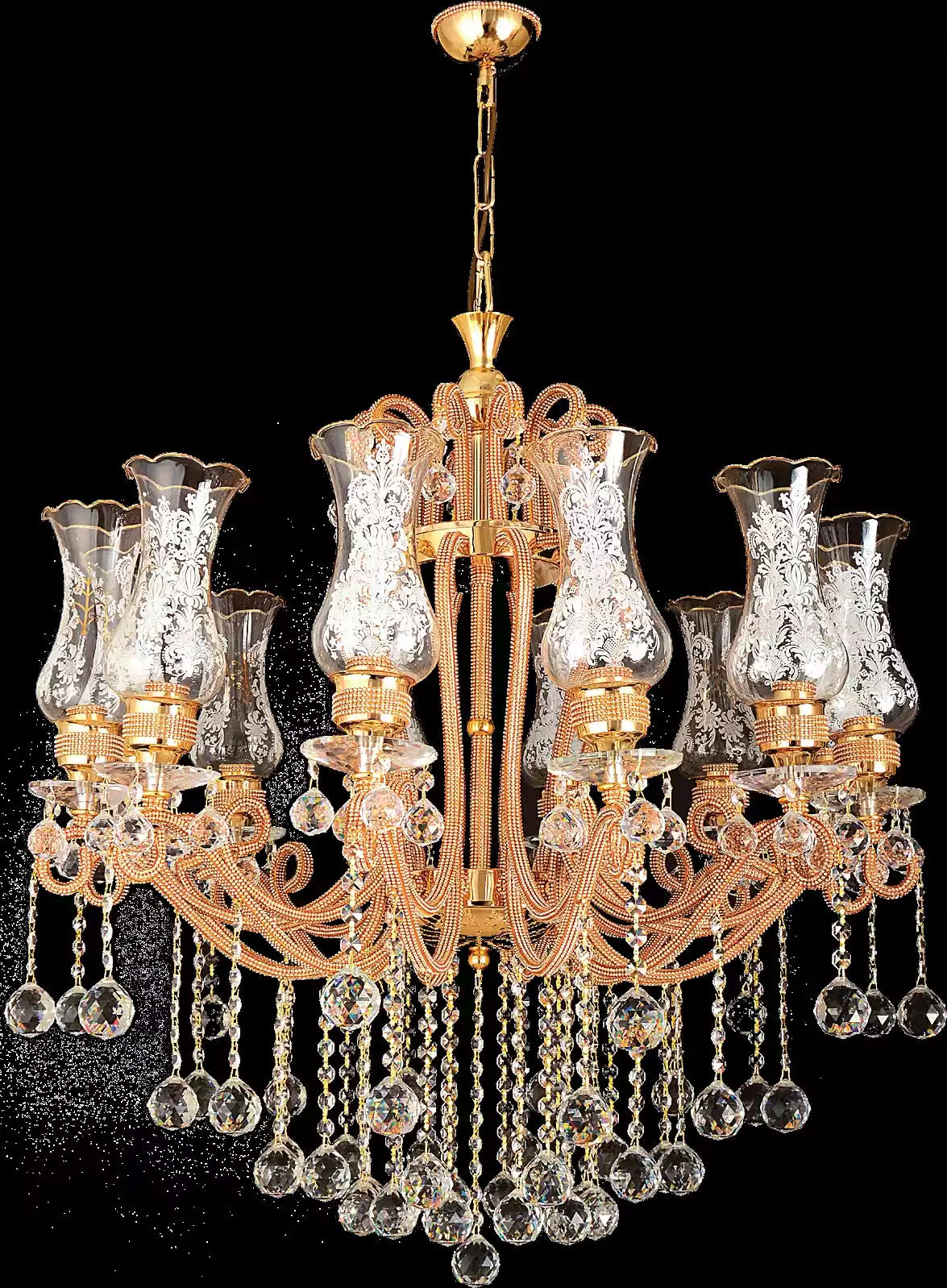 Luxury chandelier ceiling light crystal gold