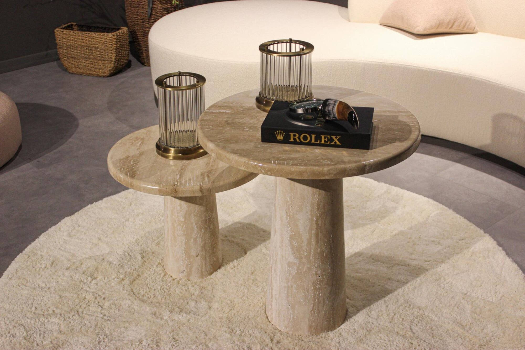 Coffee tables 2x living room set wood furniture modern design decoration
