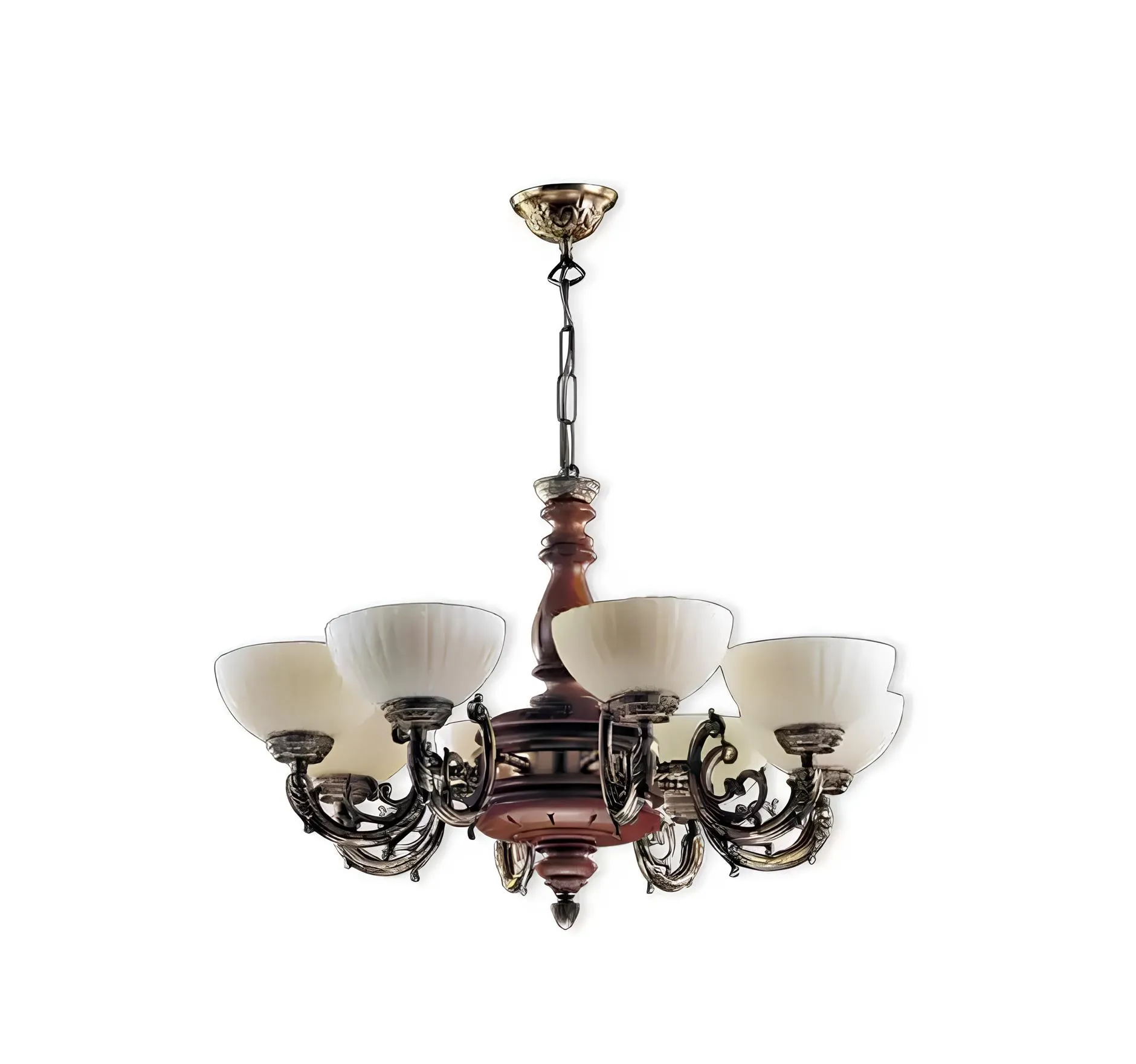 Chandelier ceiling light lamp brown classic