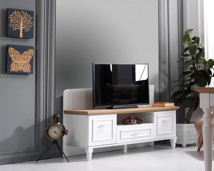White TV stand living room wooden furniture luxury modern design TV furniture
