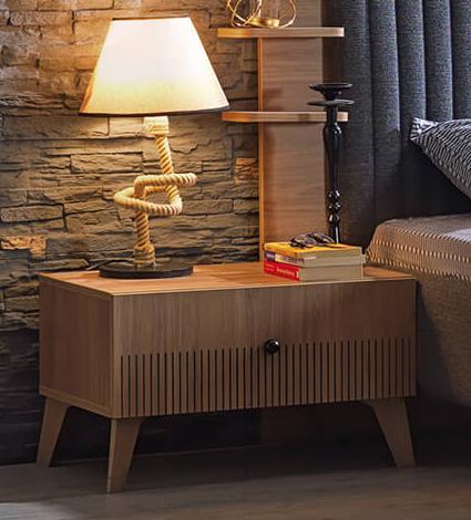 Bedroom Nightstand Brown Night Console Designer Wooden Furniture Interior