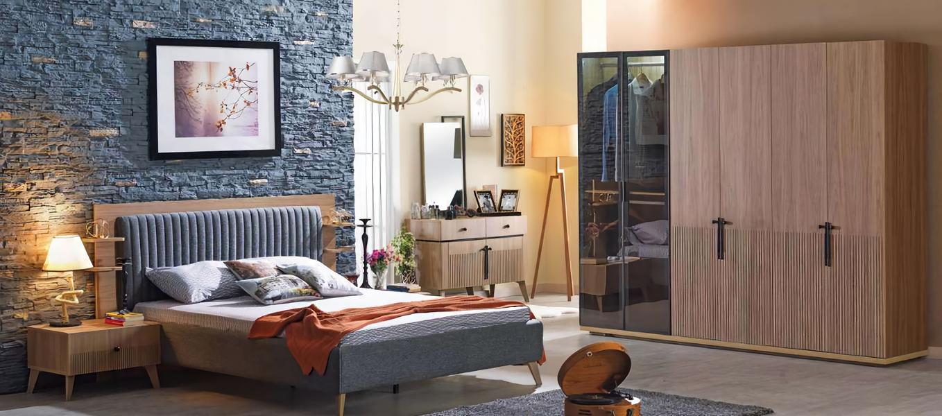 Bedroom complete sleep set wardrobe bed wardrobe 5 pieces