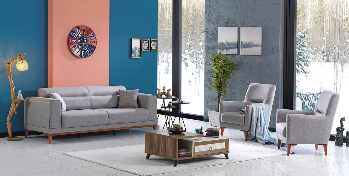 Upholstered furniture seating group living landscape lounge sofa couch sofa set 3+1+1