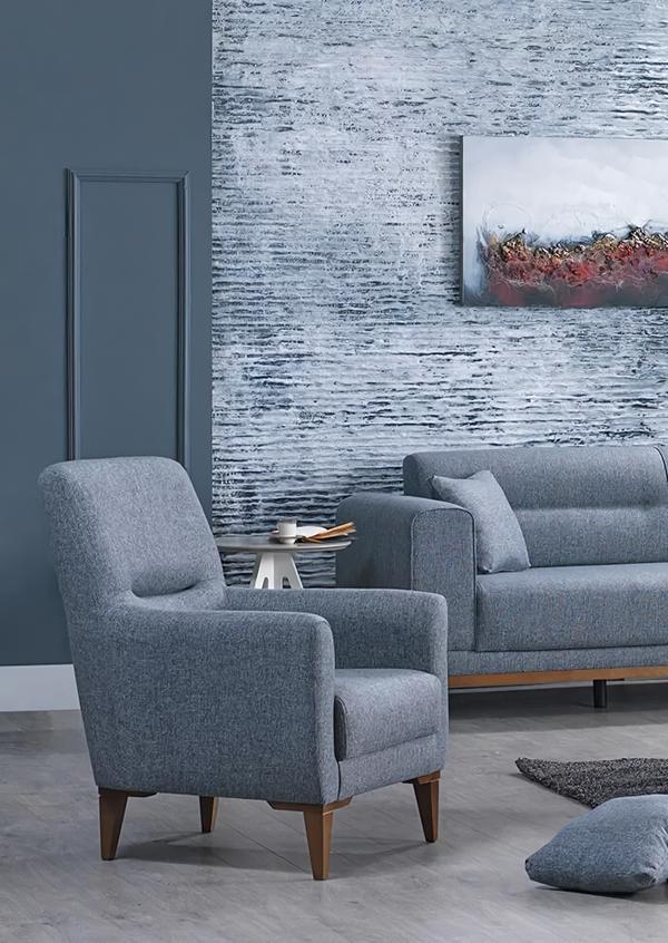 Chair Gray Modern Design Upholstered Armchair Living Room Upholstered Furniture Furnishing
