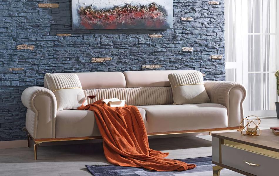 Upholstered couch three-seater sofa upholstered furniture seating furniture upholstered furniture