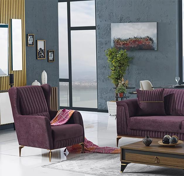 Purple Armchair Living Room Furniture Design Upholstered Furniture Modern Upholstered Armchair