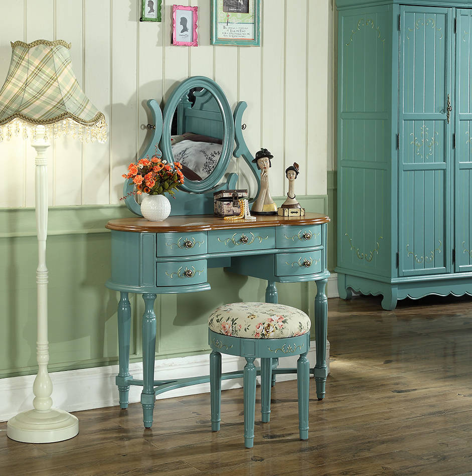 Dressing table stool console makeup tables table consoles secretary mirror 2-piece