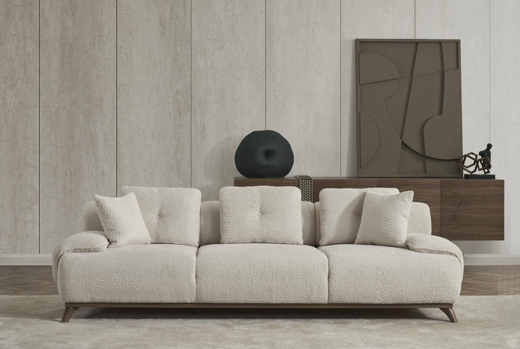 Luxury living room upholstered furniture designer three-seater sideboard 2-piece set.