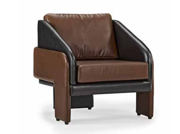 Brown-Grey Club Armchair Luxurious Lounge Chair Relax Single Seat Chair