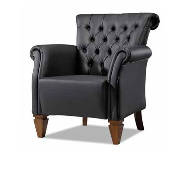 Black Chesterfield armchair designer television armchair upholstered chair