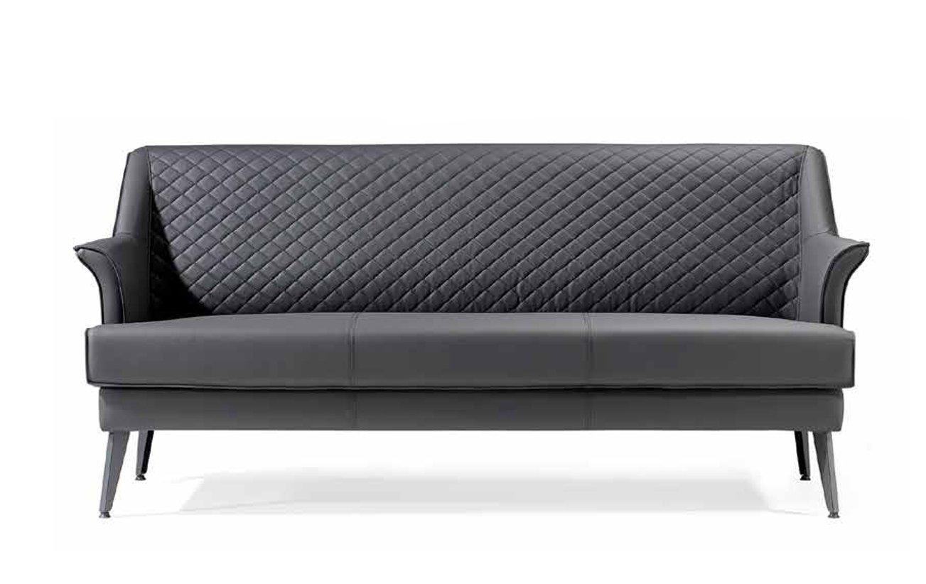 Living room 3-seater sofa three-piece sofa upholstered furniture leather gray luxury