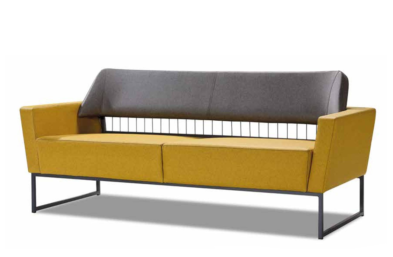 Yellow Cushion Three-Seater Modern Living Room Seating Furniture Designer 3-Seater