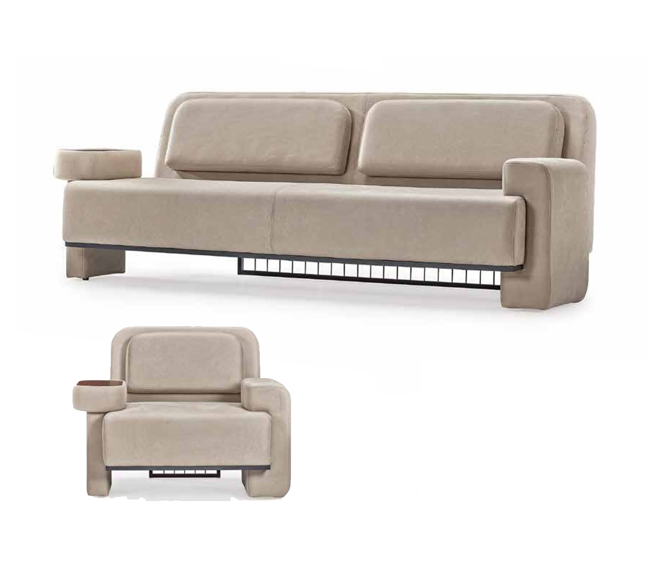 Cushion group seating ensemble sofa set group seating combination 3+1