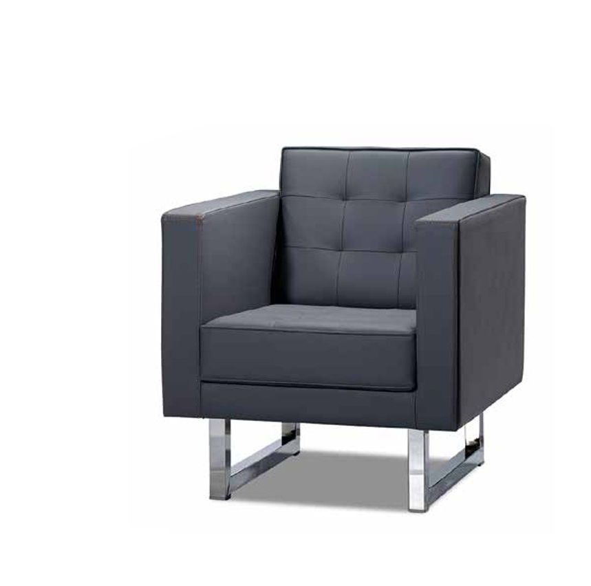 Living Room Modern Armchair Single Seat Design Elegant Furniture Gray Luxury