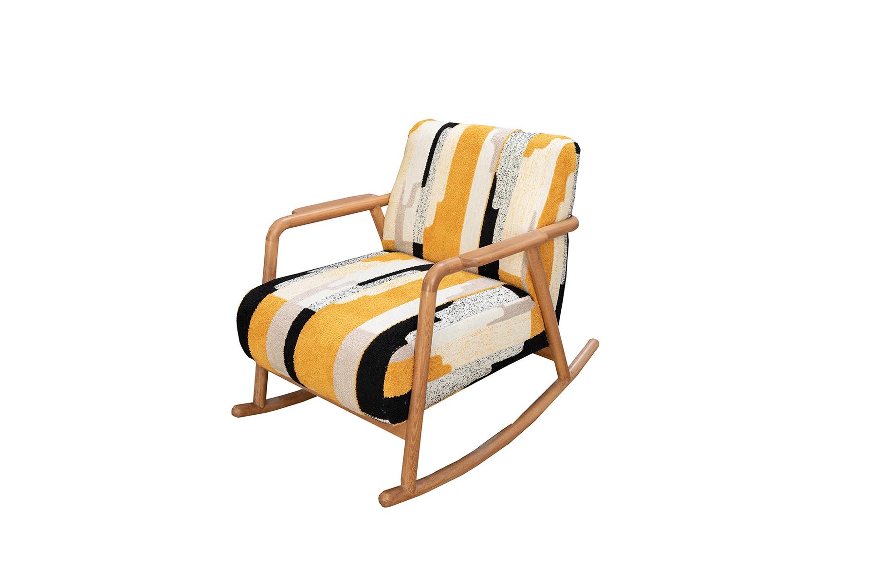 Designer rocking chair living room single seat Bunder single seat wooden frame