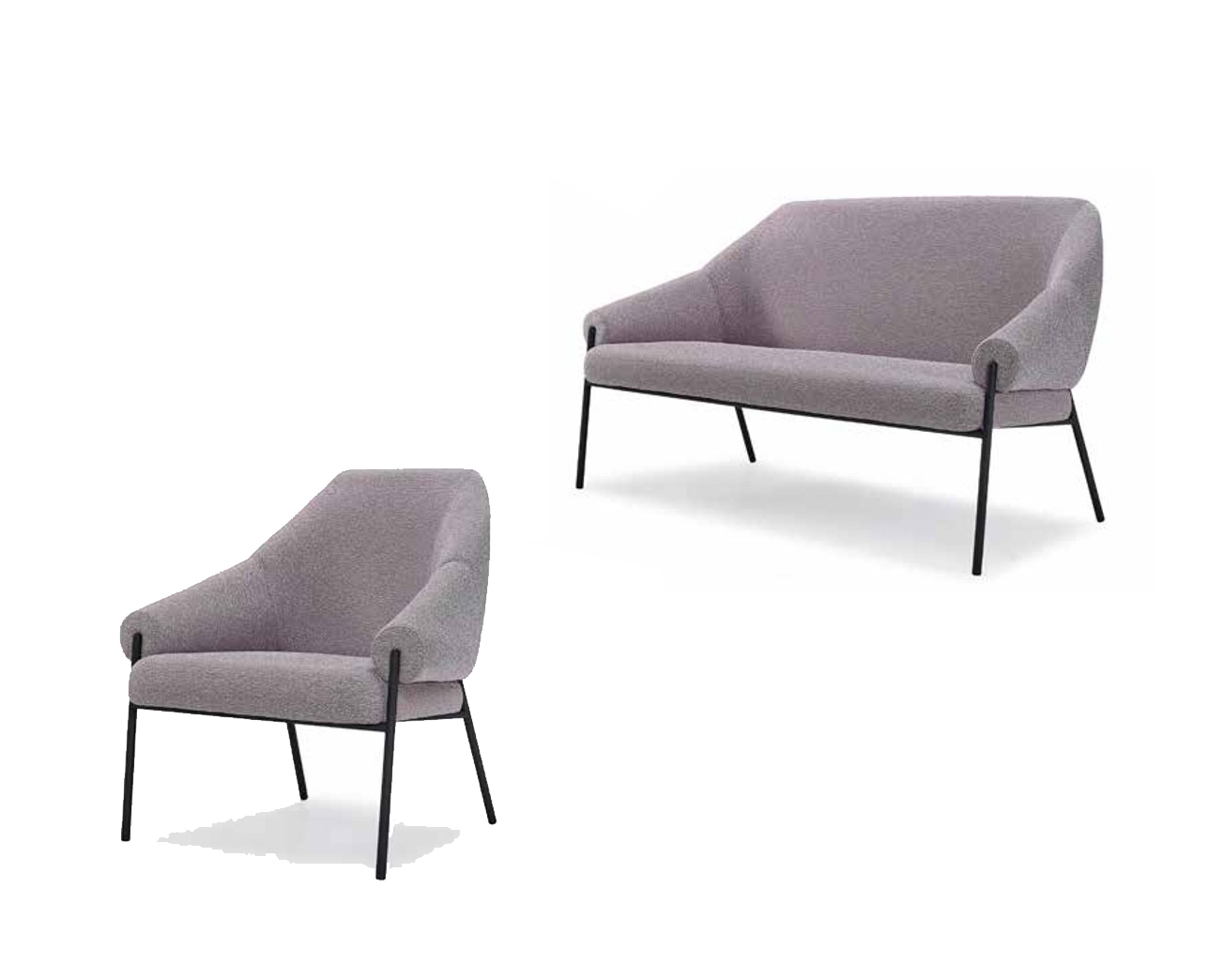 Cushion group seating ensemble sofa set group seating combination 2+1 couch