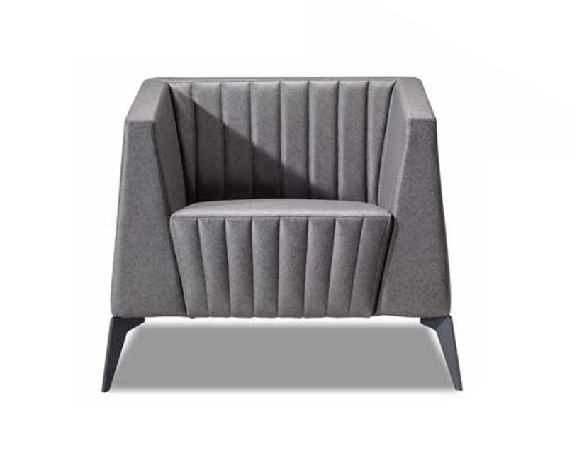Design Armchair Single Sofa Upholstery Luxury Office Furniture Gray 1 Seater