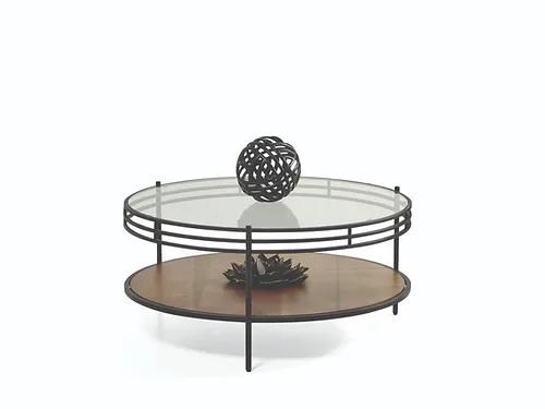 Designer coffee table luxury glass table round living room wooden table